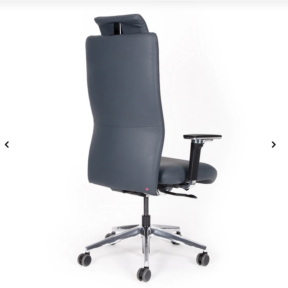 Produktabbildung Nr. 3: Bureaustoel lento agilis XL AG13, 100% echt leder, donkerblauw, met hoofdsteun