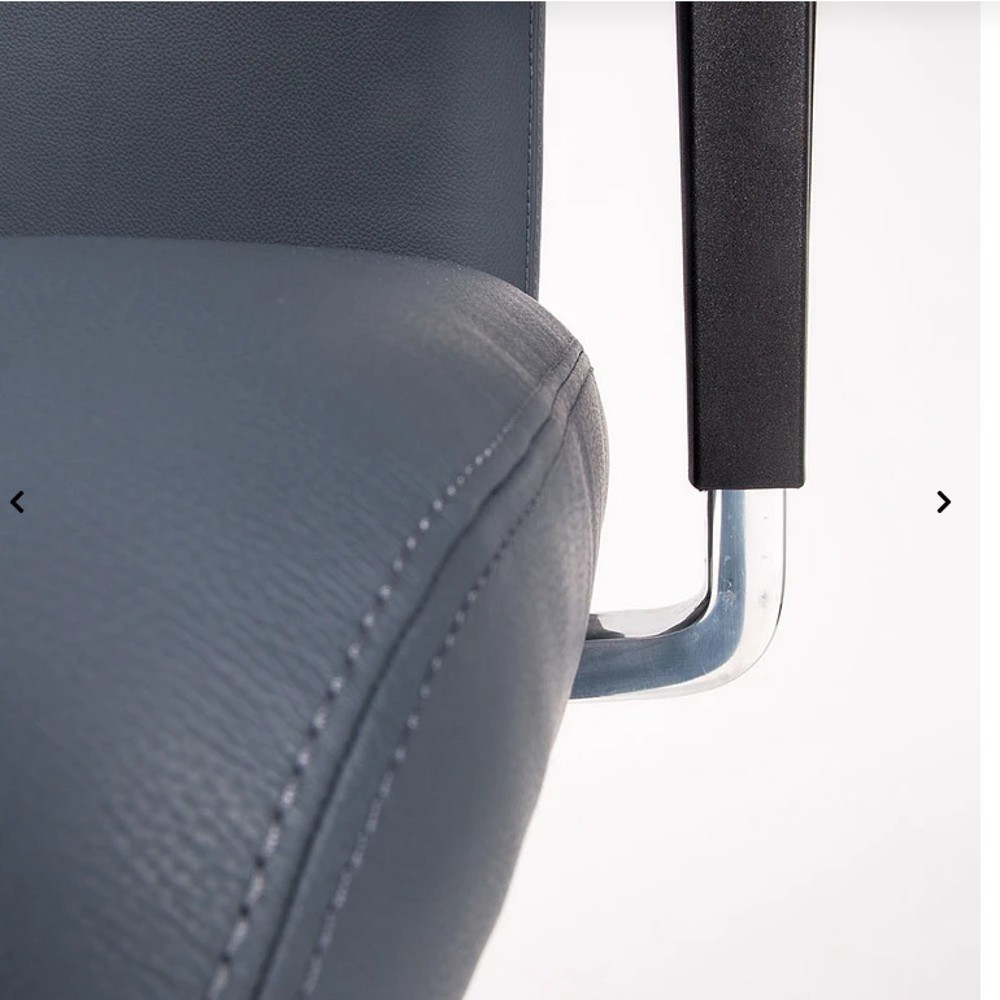 Produktabbildung Nr. 5: Bureaustoel lento agilis XL AG13, 100% echt leder, donkerblauw, met hoofdsteun