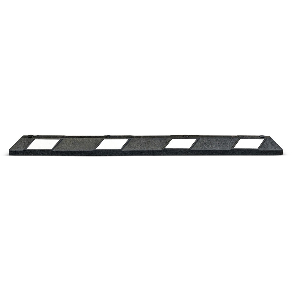 Produktabbildung Nr. 1: Butoir de roue MORAVIA Park-AID®, noir avec bandes réfléchissantes blanches, largeur 1 800 mm