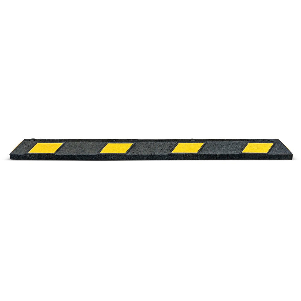 Produktabbildung Nr. 1: Butoir de roue MORAVIA Park-AID®, noir avec bandes réfléchissantes jaunes, largeur 1 800 mm