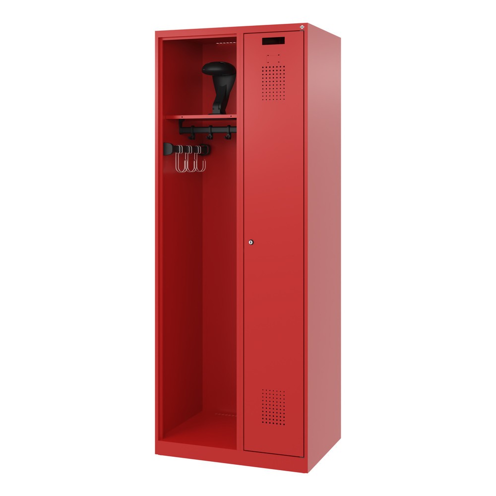 Produktabbildung Nr. 5: C+P brandweerkast KOMBI, vloerglijders, 1 compartiment, hxbxd 1.850 x 700 x 500 mm, vuurrood, met helmhouder