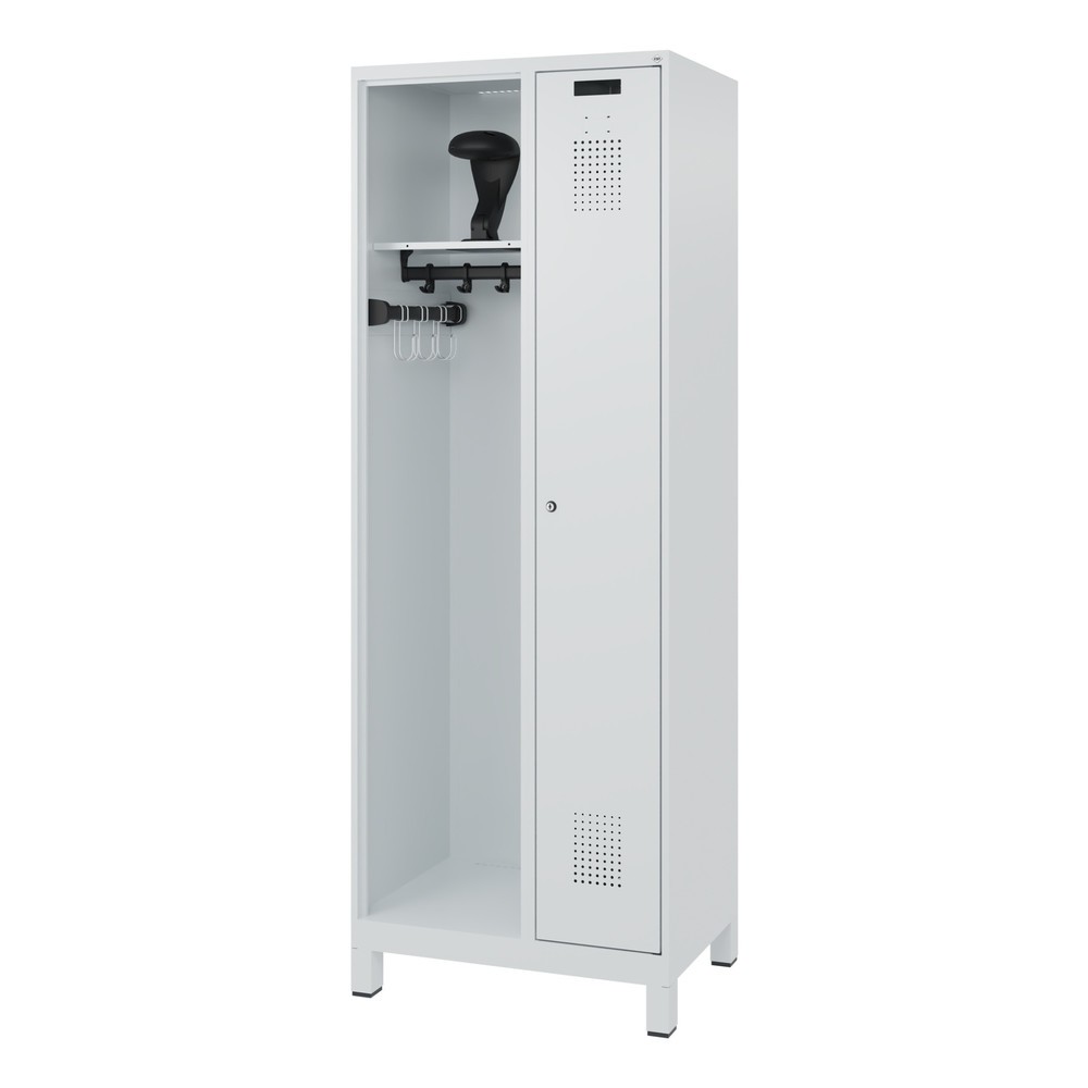 Produktabbildung Nr. 5: C+P brandweerkast KOMBI, voeten, 1 compartiment, hxbxd 1.850 x 700 x 500 mm, lichtgrijs, met helmhouder