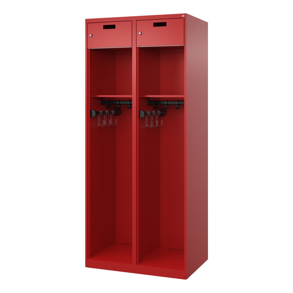 Produktabbildung Nr. 4: C+P brandweerkast PRAKTUS, vloerglijders, 2 compartimenten, hxbxd 1.850 x 800 x 500 mm, vuurrood