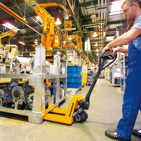 B-Ware handpalletwagen Jungheinrich AM 22 met snelheffing, VL 902 mm, massief rubber/nylon