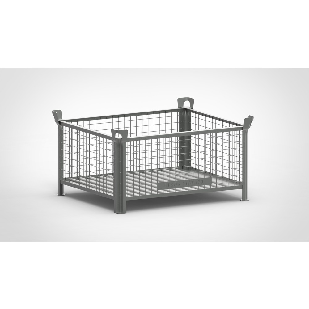 Illustration du produit: Caisse grillagée HESON®, parois fixes, peinte, H x l x P 600 x 1 200 x 1 000 mm, gris souris