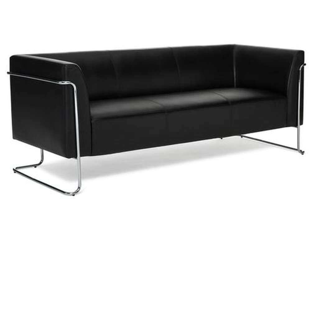 N° de l'image du produit 2 : Canapé lounge hjh OFFICE CURACAO similicuir, 3 places, noir