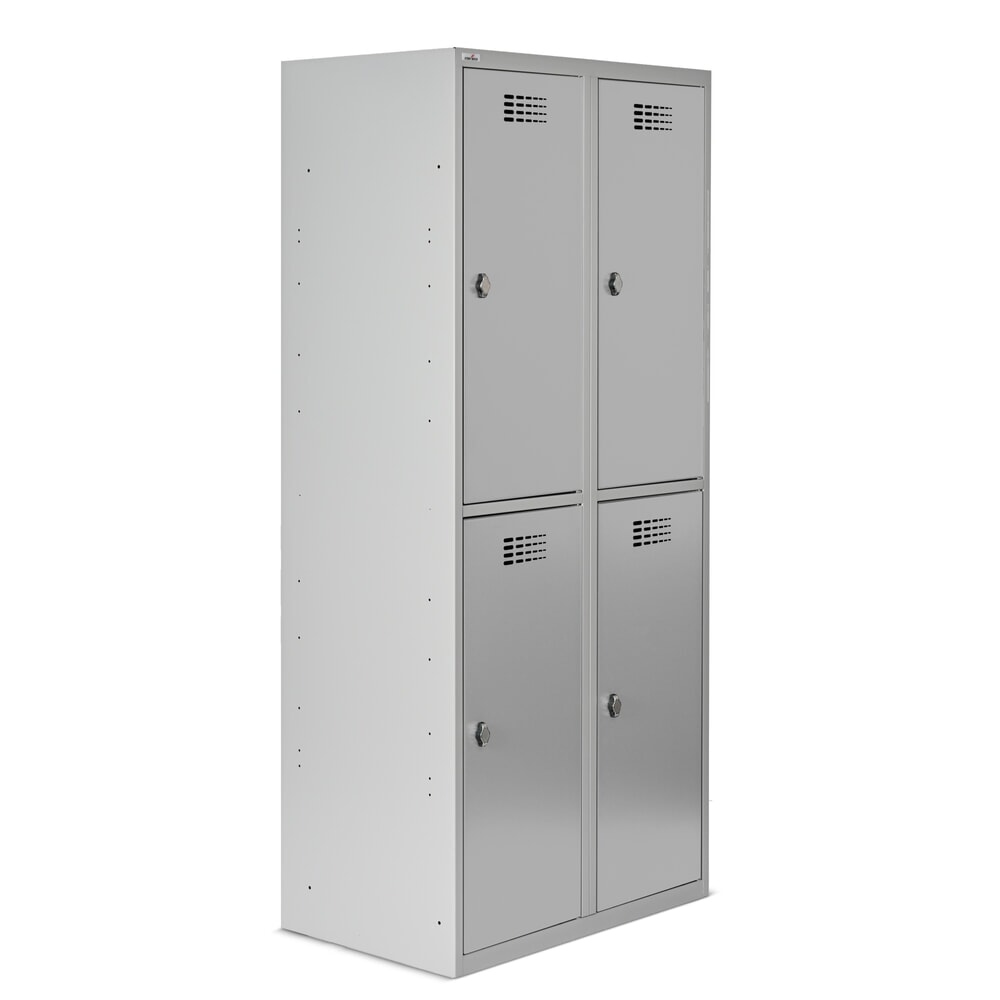 Produktabbildung Nr. 6: Casier au sol Steinbock®, à 2 niveaux, 4 compartiments, fermeture à pêne tournant, HxlxP 1 800 x 800 x 500 mm, gris clair / gris clair