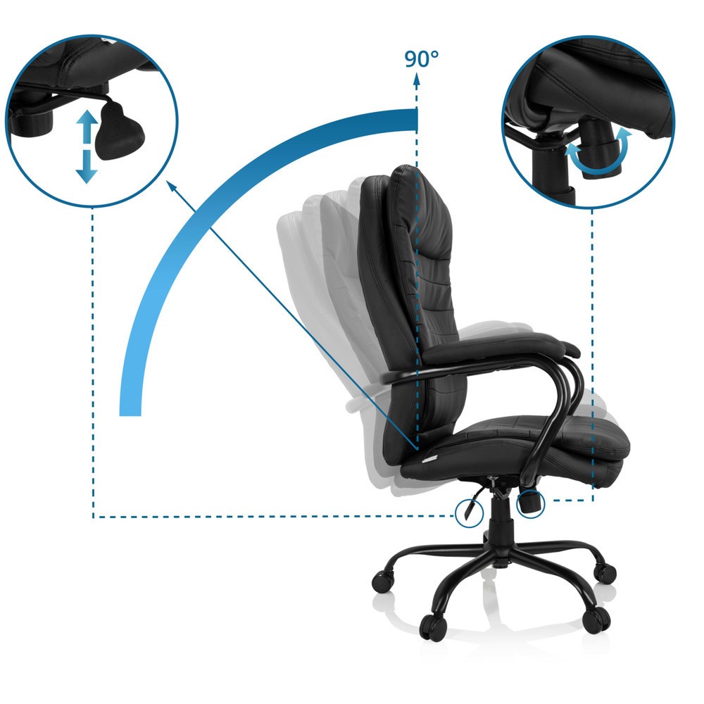 Produktabbildung Nr. 2: Chaise de bureau / fauteuil de direction hjh OFFICE RELAX XXL B PU, noir