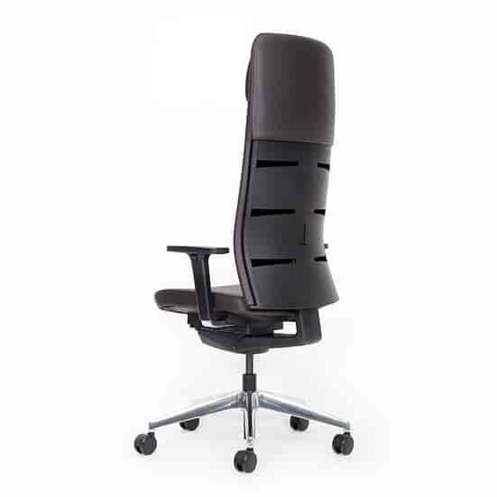 N° de l'image du produit 2 : Chaise de bureau lento agilis matrix MT14, 100 % cuir véritable, noir