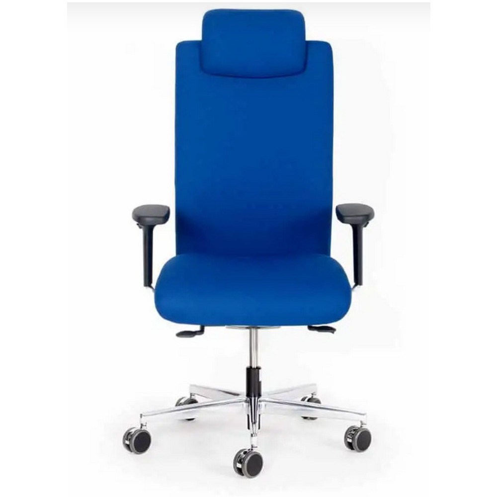N° de l'image du produit 1 : Chaise de bureau lento agilis XL AG12, 100 % polyester, bleu, avec appui-tête