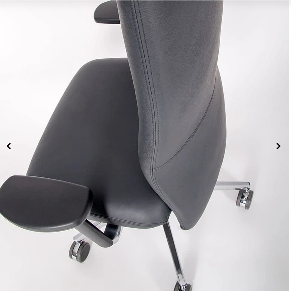 Produktabbildung Nr. 4: Chaise de bureau lento agilis XL AG13, 100 % cuir véritable, bleu foncé, avec appui-tête