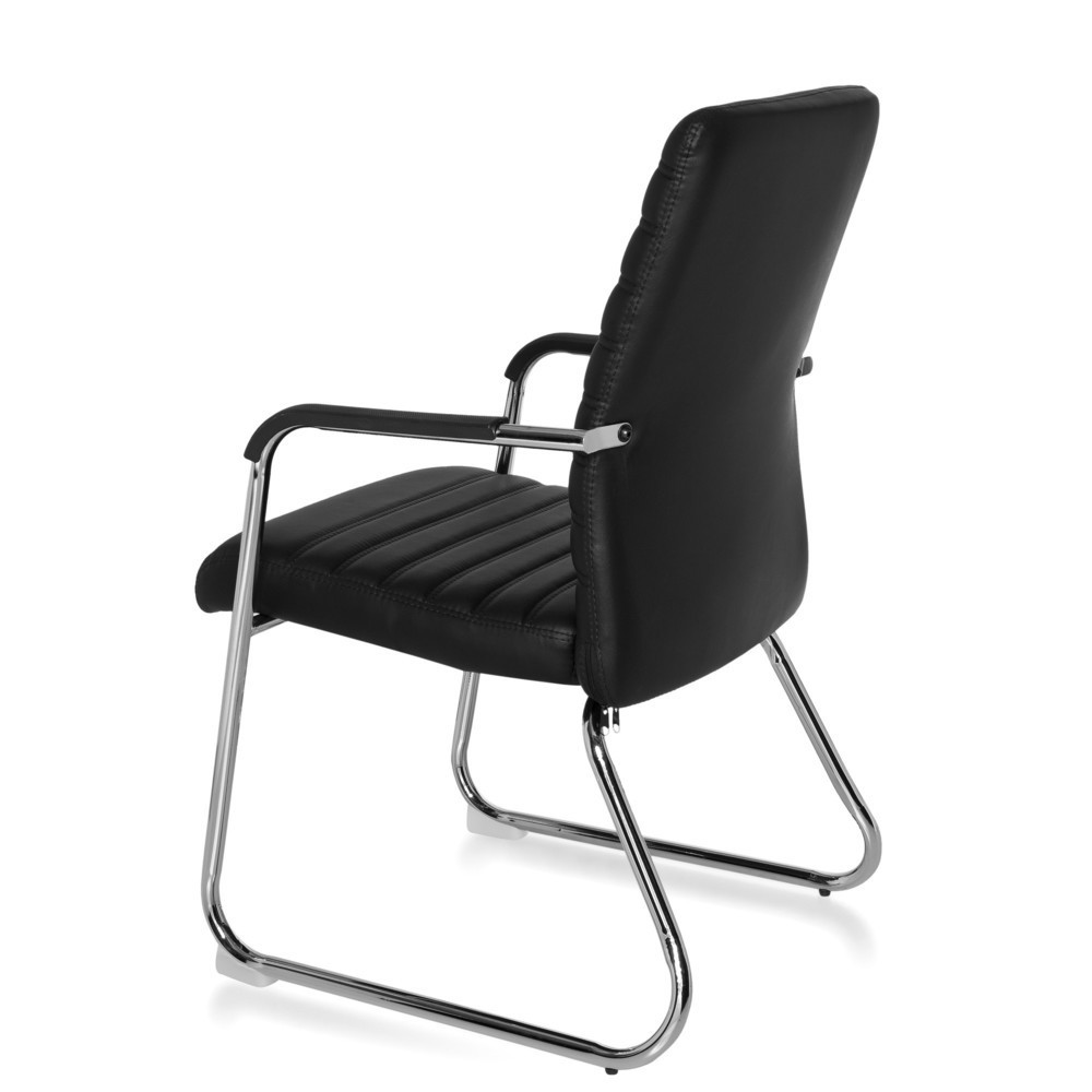 N° de l'image du produit 10 : Chaise de conférence / chaise à patins hjh OFFICE / STEEL V PU, noir