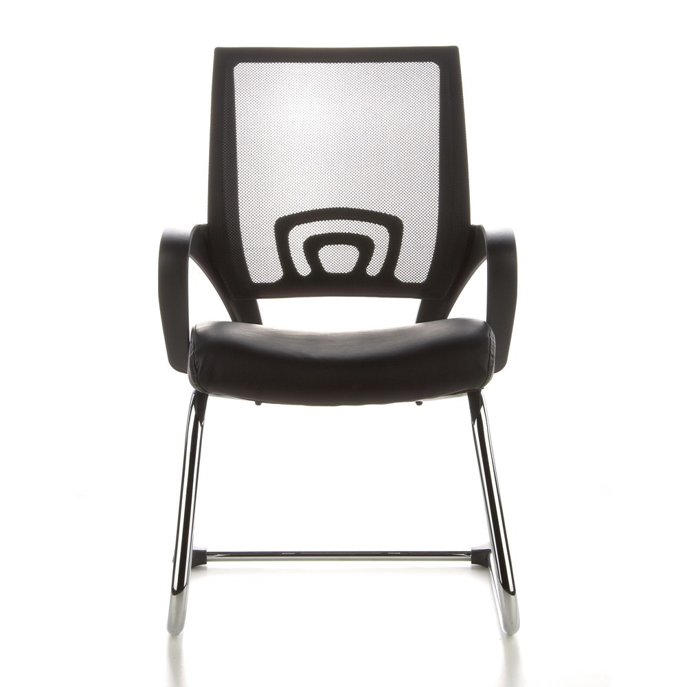 Produktabbildung Nr. 1: Chaise de conférence / fauteuil suspendu hjh OFFICE VISTO NET V maille, noir chromé