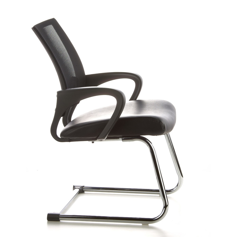 Produktabbildung Nr. 3: Chaise de conférence / fauteuil suspendu hjh OFFICE VISTO NET V maille, noir chromé