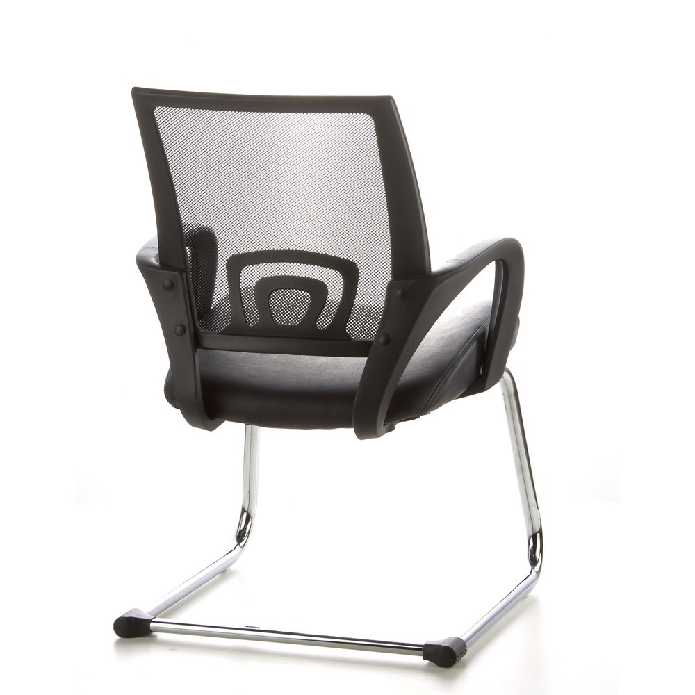 Produktabbildung Nr. 6: Chaise de conférence / fauteuil suspendu hjh OFFICE VISTO NET V maille, noir chromé