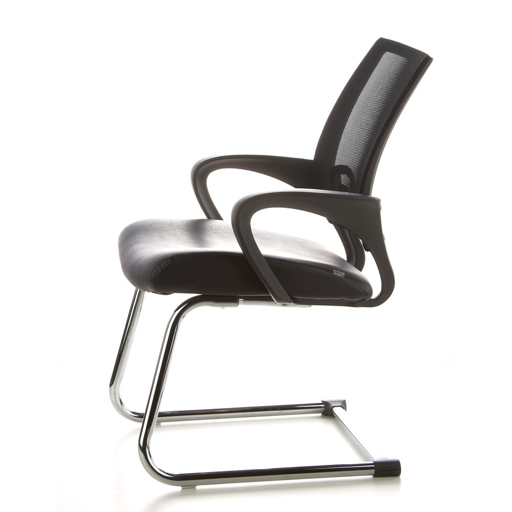 Produktabbildung Nr. 9: Chaise de conférence / fauteuil suspendu hjh OFFICE VISTO NET V maille, noir chromé