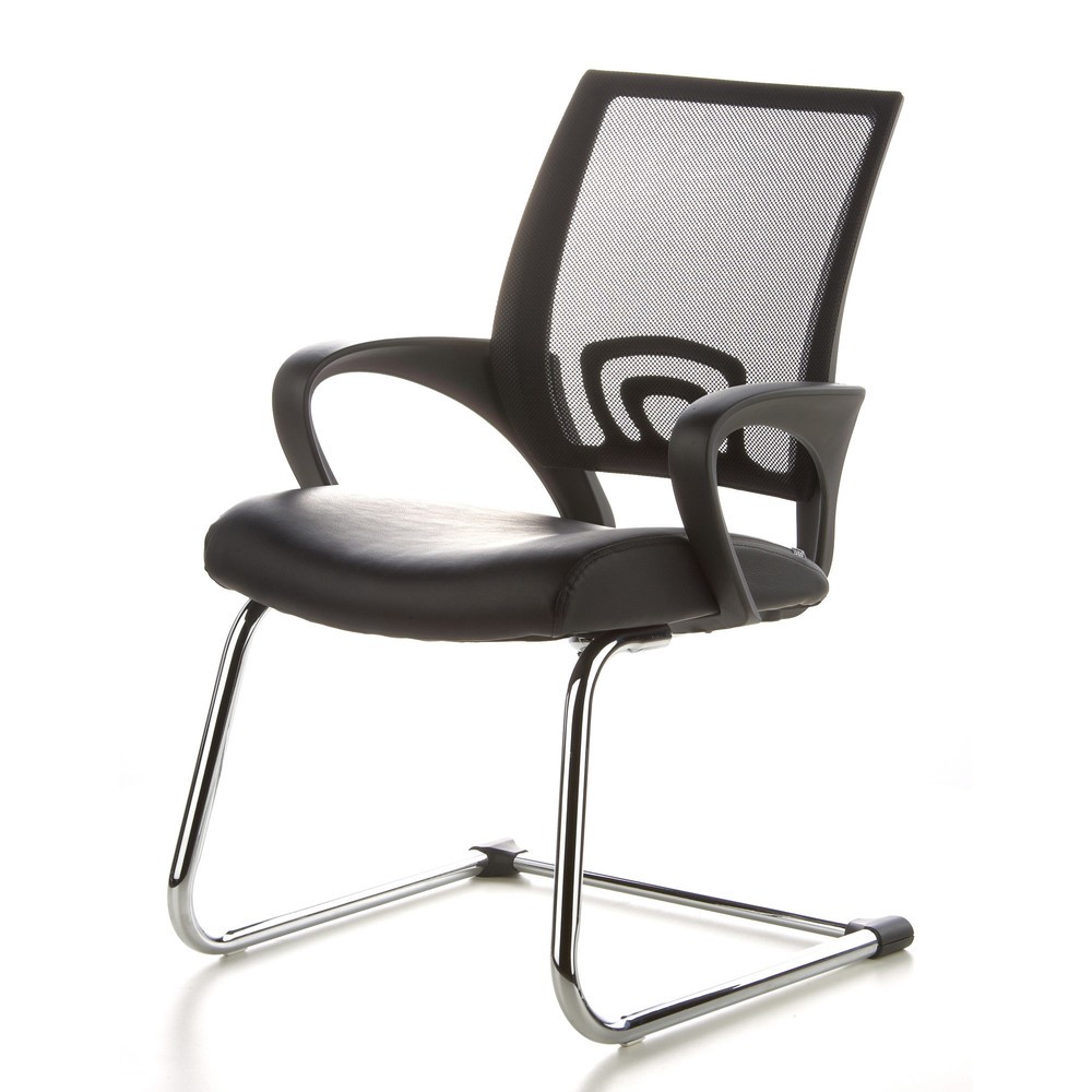 Produktabbildung Nr. 10: Chaise de conférence / fauteuil suspendu hjh OFFICE VISTO NET V maille, noir chromé