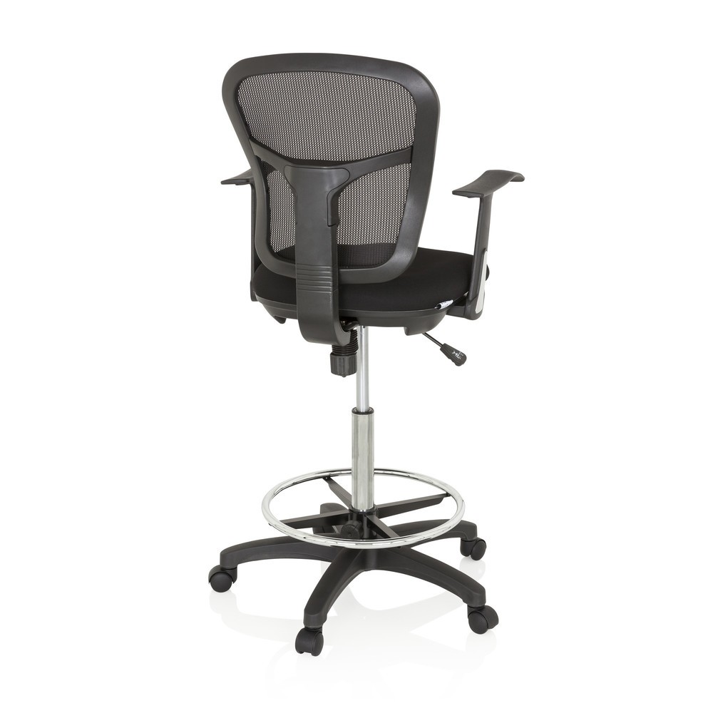 Produktabbildung Nr. 5: Siège de travail / siège de comptoir hjh OFFICE TOP WORK 108 tissu/maille, noir