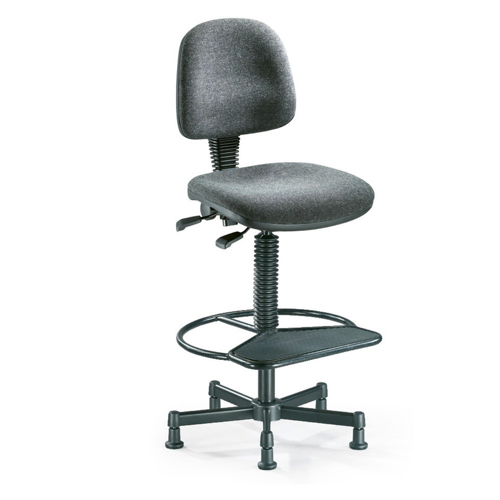 Produktabbildung Nr. 1: Siège de travail pivotant Usage, anneau repose-pieds avec tablette, patins de sol, anthracite