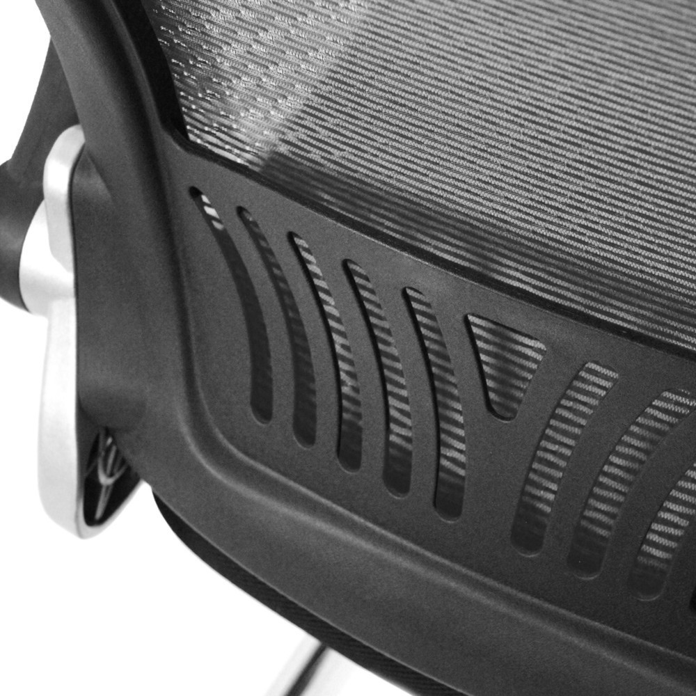 N° de l'image du produit 4 : Chaise-visiteur / chaise de conférence hjh OFFICE FLYER PRO V maille, noir/gris