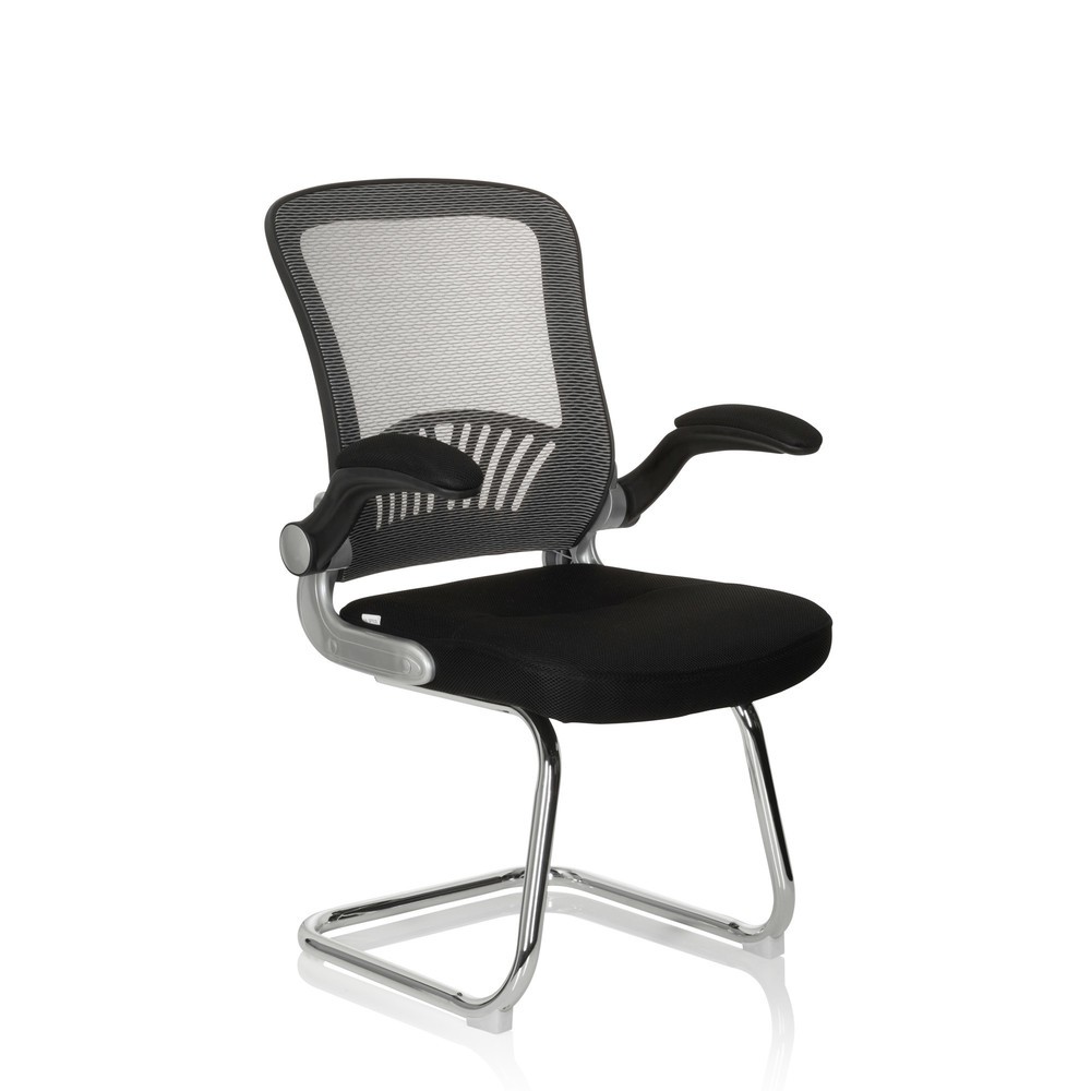 N° de l'image du produit 5 : Chaise-visiteur / chaise de conférence hjh OFFICE FLYER PRO V maille, noir/gris