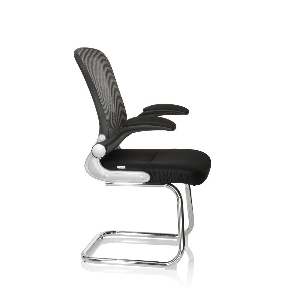 N° de l'image du produit 6 : Chaise-visiteur / chaise de conférence hjh OFFICE FLYER PRO V maille, noir/gris