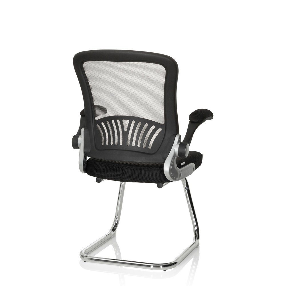 N° de l'image du produit 8 : Chaise-visiteur / chaise de conférence hjh OFFICE FLYER PRO V maille, noir/gris