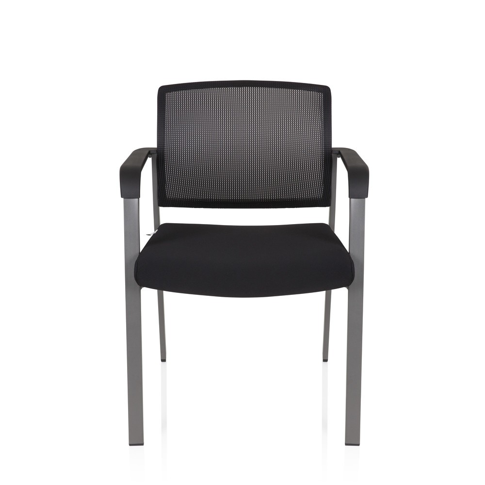 Produktabbildung Nr. 1: Chaise-visiteur / chaise de conférence hjh OFFICE MEET gris maille/tissu, noir