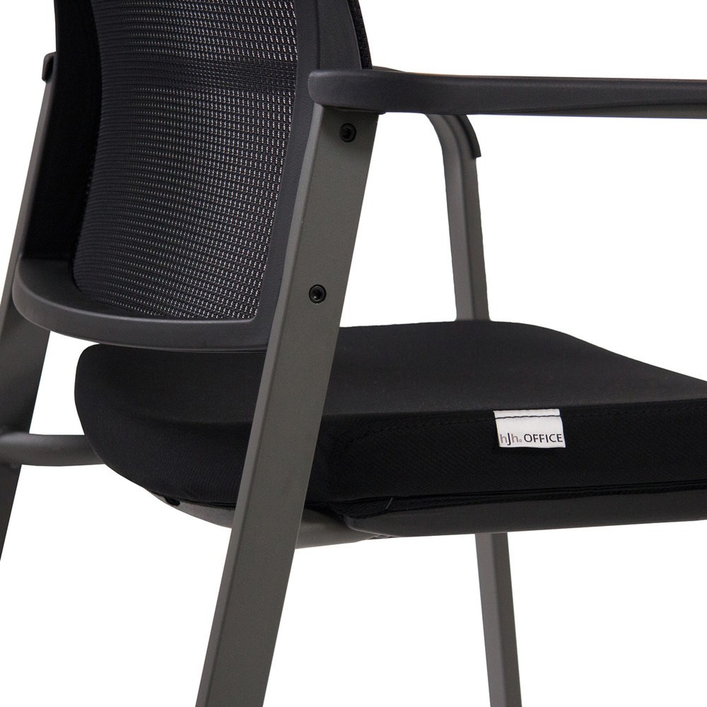 Produktabbildung Nr. 3: Chaise-visiteur / chaise de conférence hjh OFFICE MEET gris maille/tissu, noir