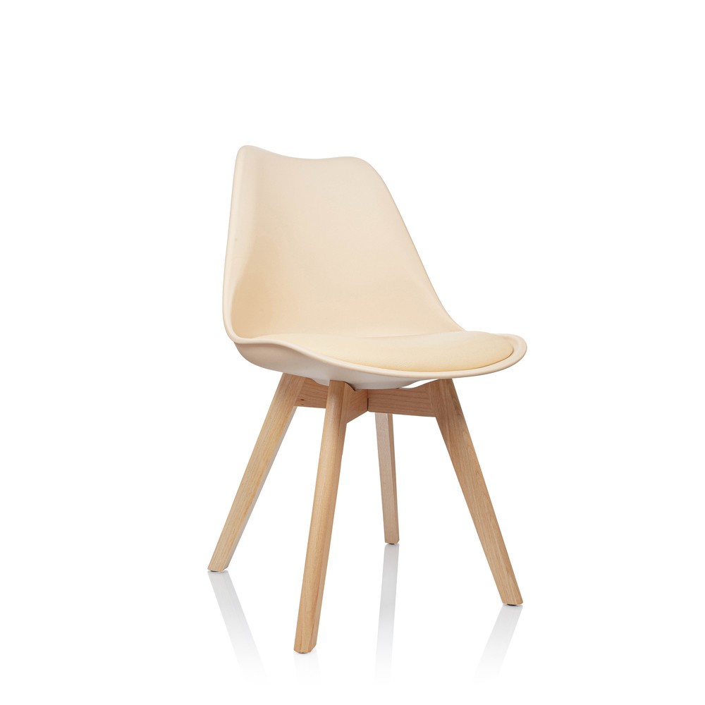 Produktabbildung Nr. 5: Chaise-visiteur / chaise à coque hjh OFFICE SCANDI plastique, lot de 4, beige