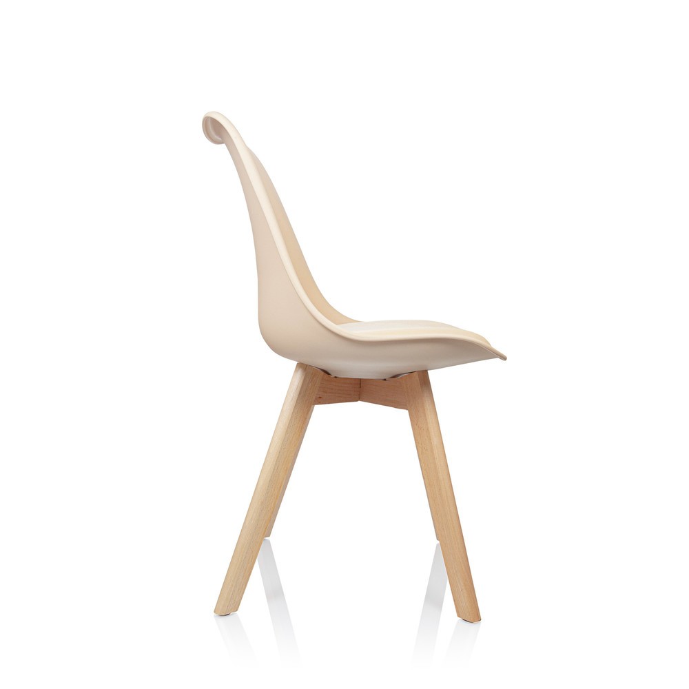 Produktabbildung Nr. 7: Chaise-visiteur / chaise à coque hjh OFFICE SCANDI plastique, lot de 4, beige