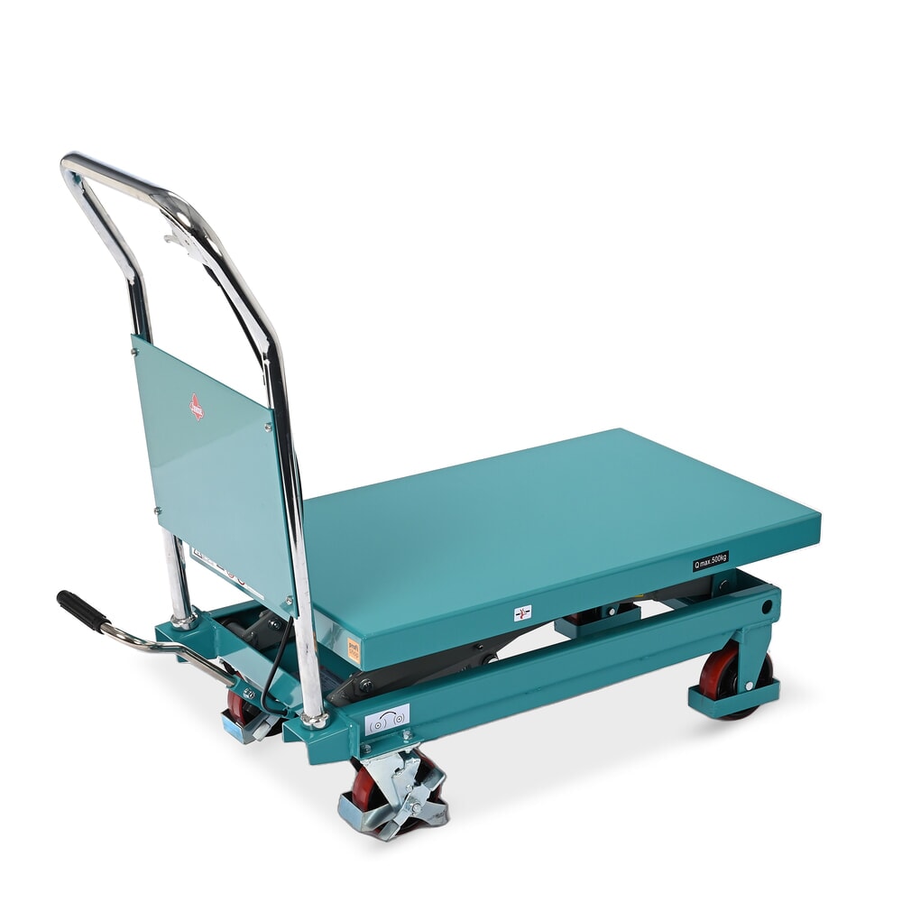 N° de l'image du produit 7 : Chariot à table élévatrice à ciseaux Ameise®, arceau fixe, capacité de charge 500 kg, 850 x 500 mm