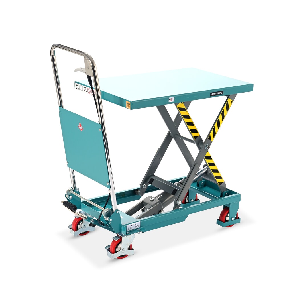 Illustration du produit: Chariot à table élévatrice à ciseaux Ameise®, arceau rabattable, capacité de charge 150 kg, 700 x 450 mm