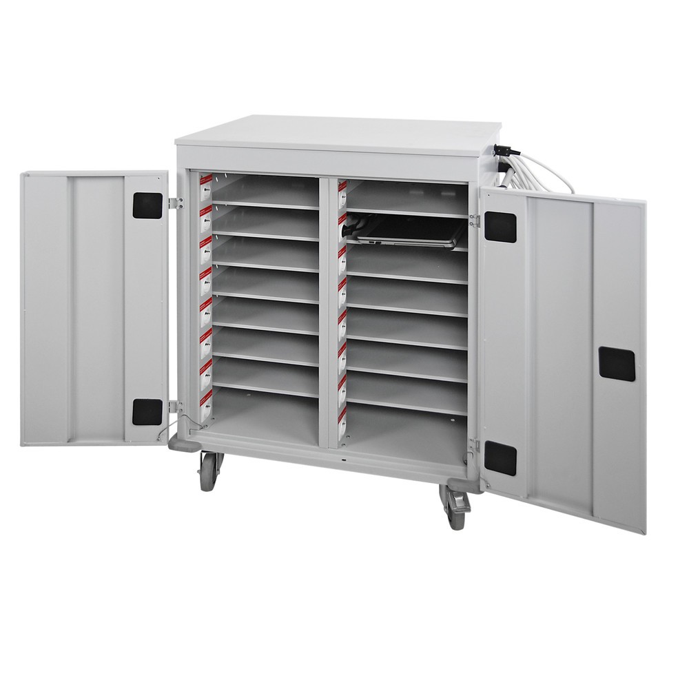 Produktabbildung Nr. 2: Chariot coffre-fort pour ordinateurs portables/tablettes, HxlxP 1.060 x 920 x 500 mm, 16 compartiments, alimentation électrique y compris