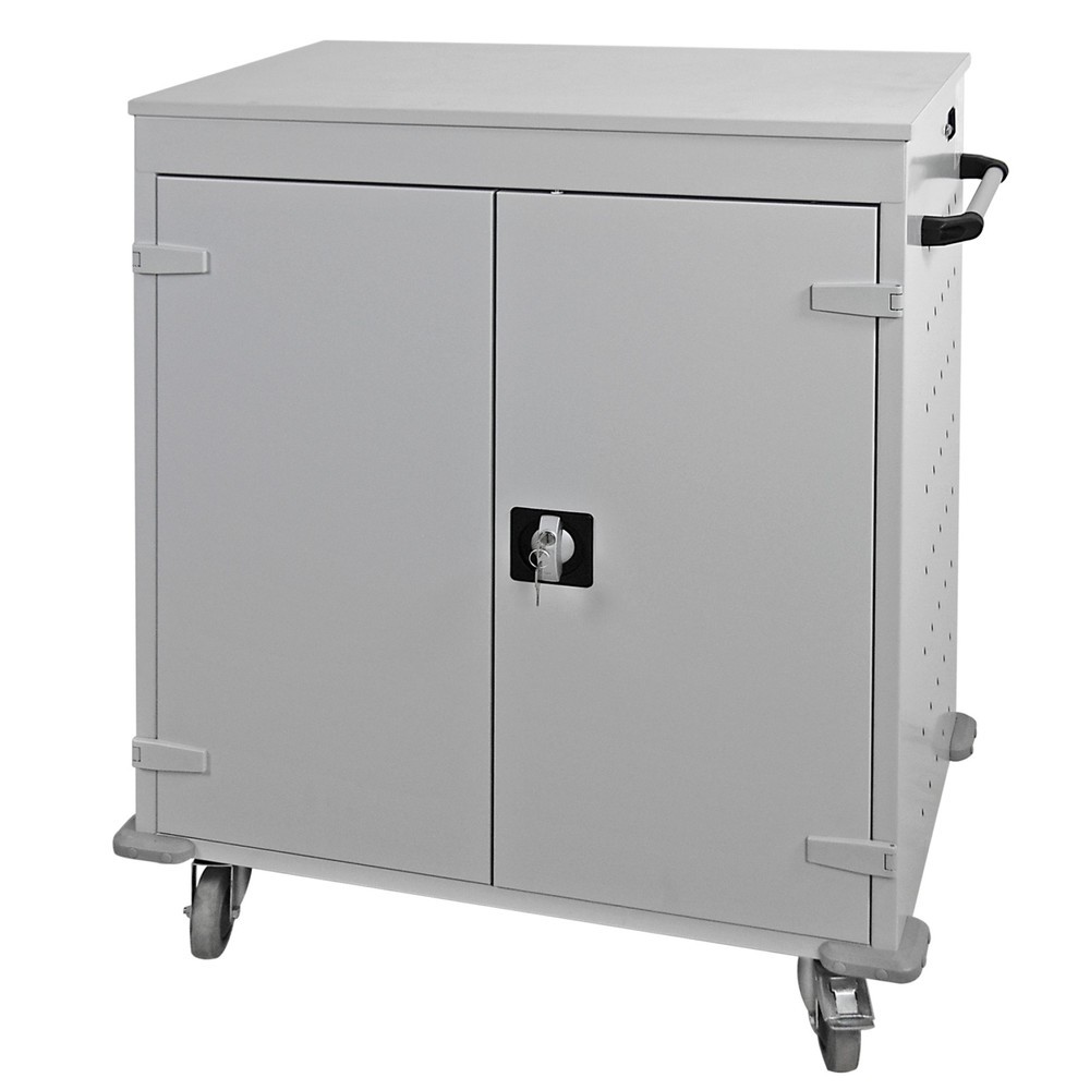 Produktabbildung Nr. 1: Chariot coffre-fort pour ordinateurs portables/tablettes, HxlxP 1.060 x 920 x 500 mm, 16 compartiments, alimentation électrique y compris