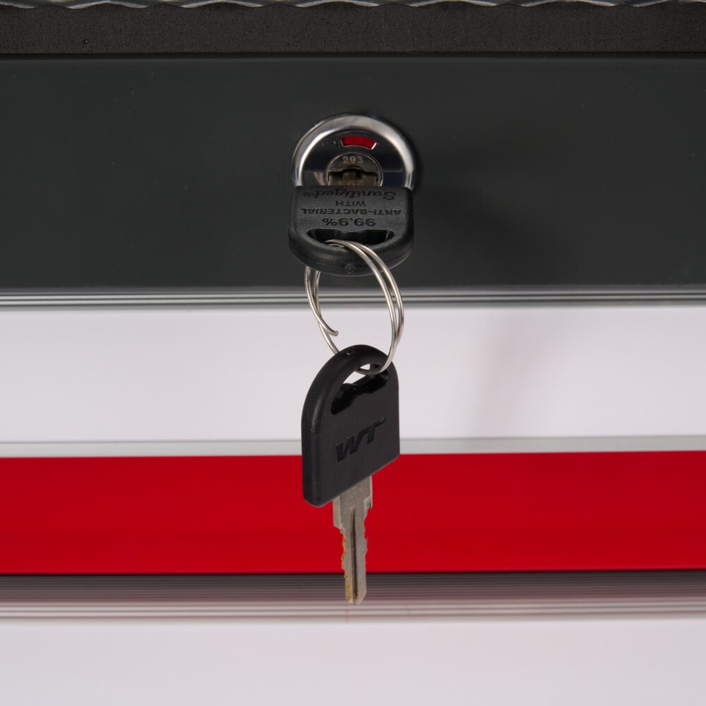 N° de l'image du produit 8 : Chariot d’atelier Steinbock® S, 5 tiroirs, verrouillable, avec assortiment d’outils de 92 pièces
