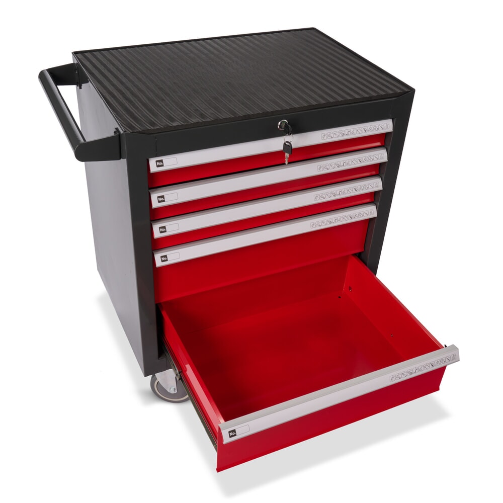 N° de l'image du produit 5 : Chariot d’atelier Steinbock® S, 5 tiroirs, verrouillable, avec assortiment d’outils de 92 pièces