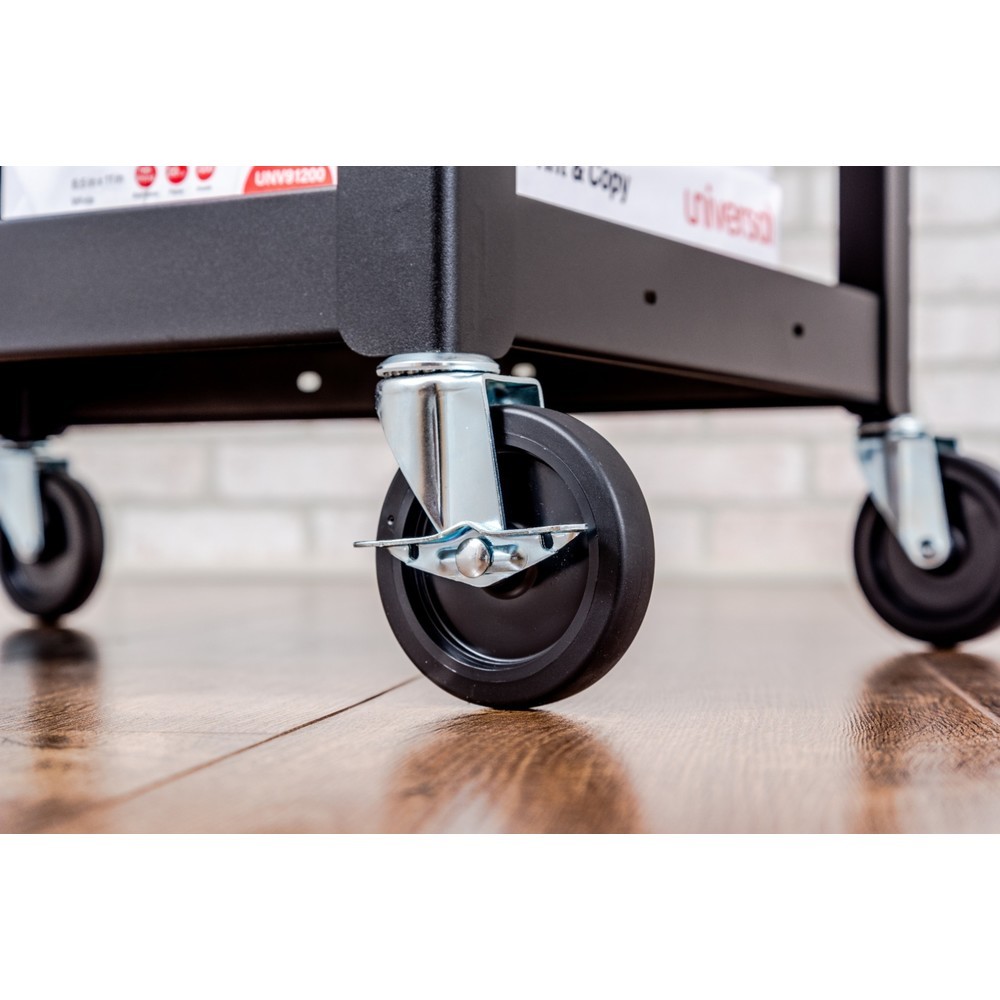 Produktabbildung Nr. 3: Chariot de bureau et à dossiers, 3 étagères, réglable en hauteur, avec meuble bas, bleu