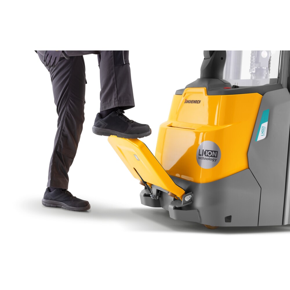 N° de l'image du produit 5 : Gerbeur électrique Jungheinrich ERC 112zi ZT avec plateforme de conduite, mât télescopique double, hauteur de levage 3 600 mm, capacité de charge 1 200 kg, hydraulique proportionnelle, fonction à double niveau
