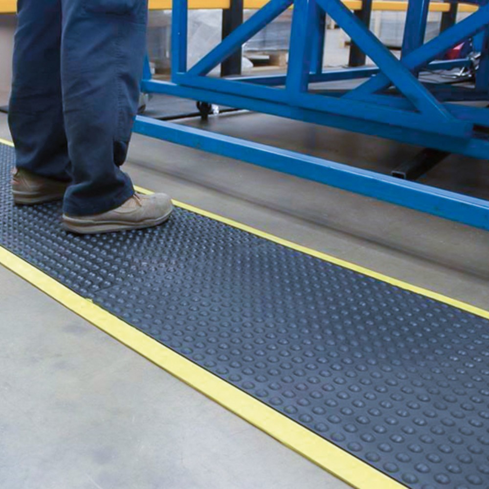N° de l'image du produit 4 : COBA Tapis anti-fatigue, à picots, système de dalles, dalle de bord, rebord jaune