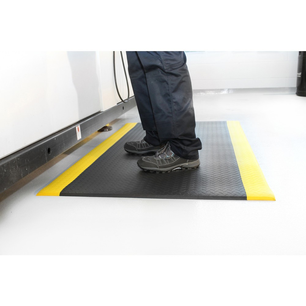 Produktabbildung Nr. 4: COBA Tapis anti-fatigue Orthomat® Diamond, lxP 900 x 1 500 mm, noir/jaune