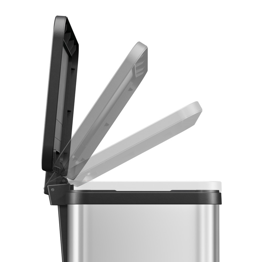 Produktabbildung Nr. 2: Collecteur de déchets à pédale Hailo Öko duo Plus M, 2 x 9 litres, mécanisme de fermeture amorti, acier inoxydable, mat