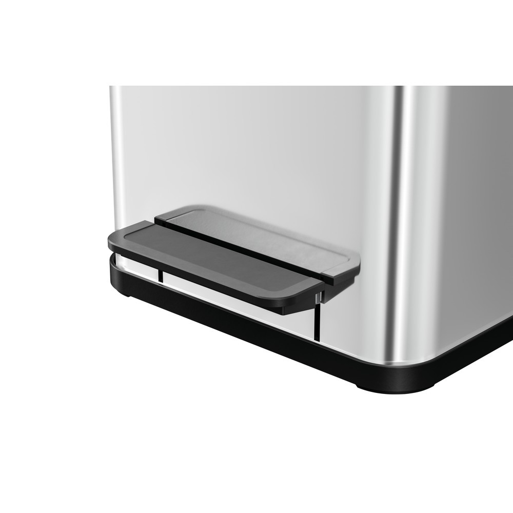 Produktabbildung Nr. 4: Collecteur de déchets à pédale Hailo Öko duo Plus M, 2 x 9 litres, mécanisme de fermeture amorti, acier inoxydable, mat