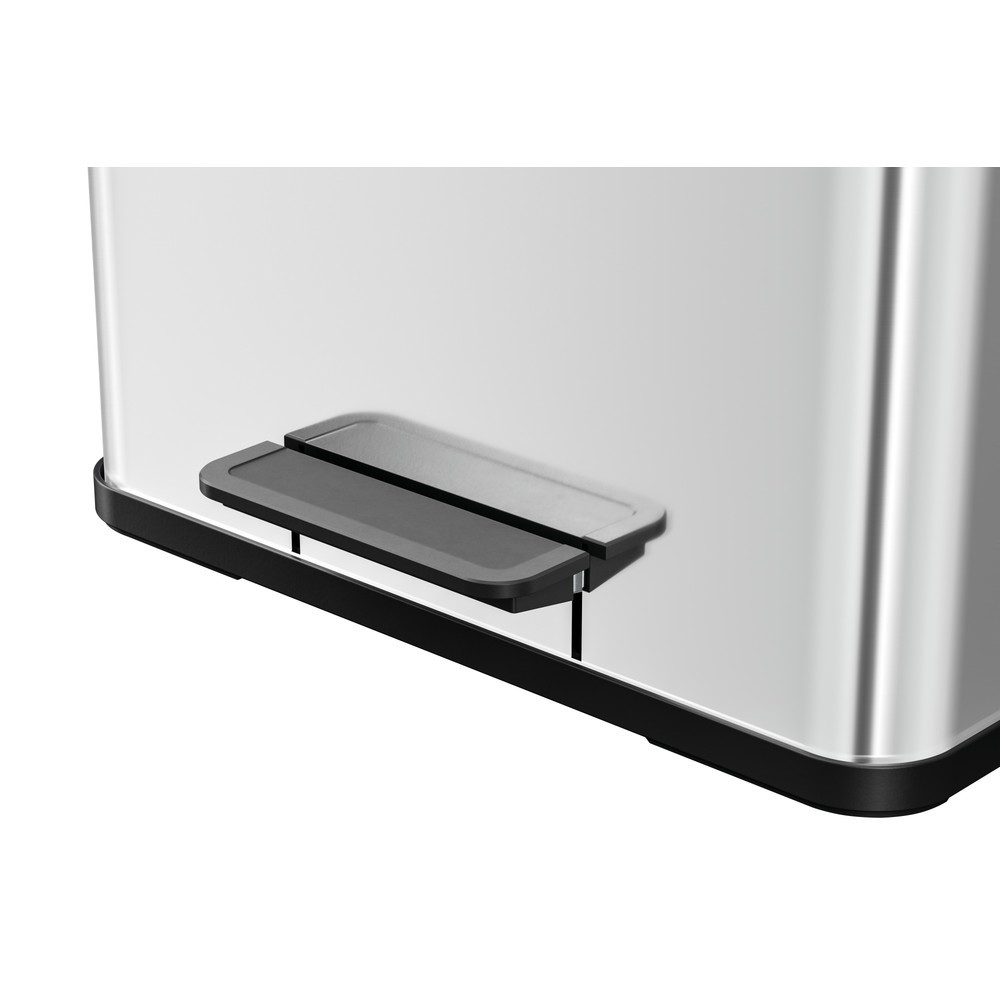 Produktabbildung Nr. 2: Collecteur de déchets à pédale Hailo Öko trio Plus L, 3 x 9 litres, mécanisme de fermeture amorti, acier inoxydable, mat