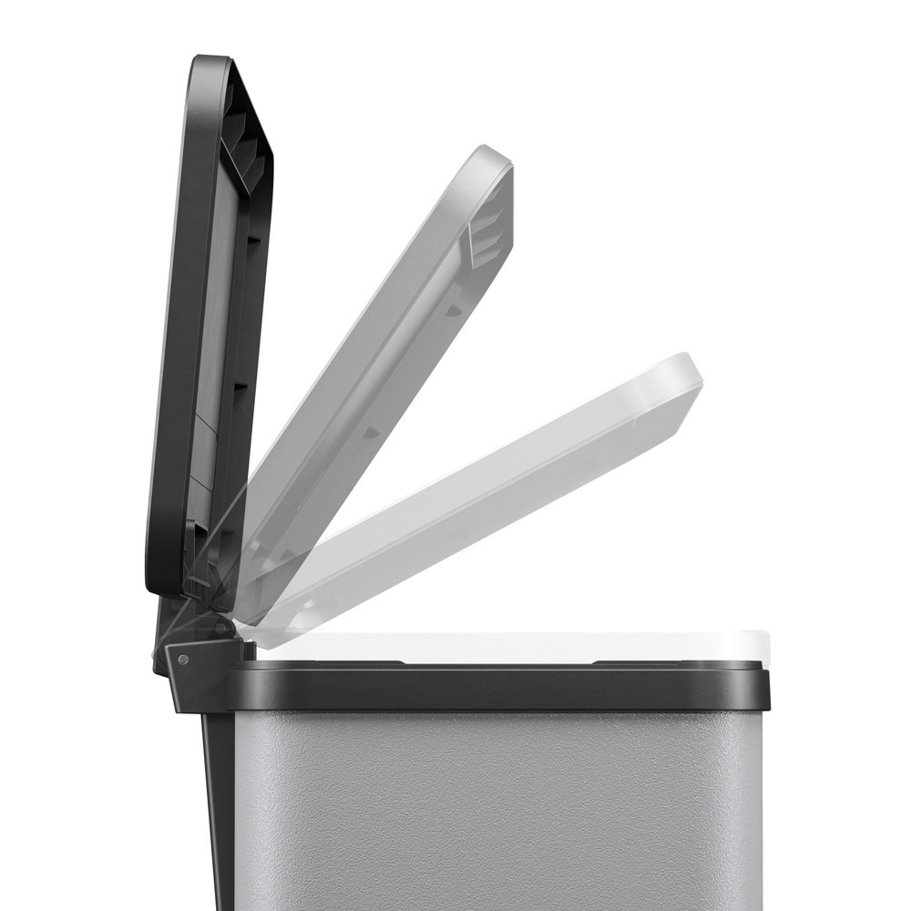Produktabbildung Nr. 2: Collecteur de déchets à pédale Hailo Öko trio Plus L, 3 x 9 litres, mécanisme de fermeture amorti, gris clair, mat