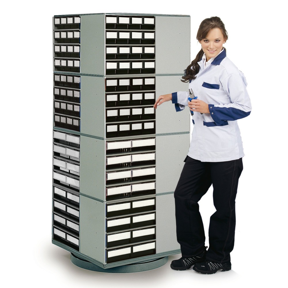 N° de l'image du produit 3 : Colonne pivotante TRESTON pour 16 rangements pour petites pièces, Hxlx P 1 680 x 700 x 700 mm