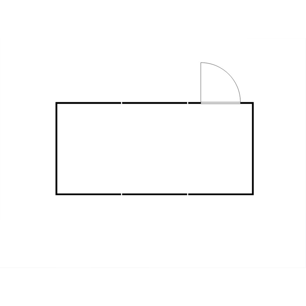 Produktabbildung Nr. 2: Materiaalcontainer FLADAFI® 18 m², gedemonteerd, met houten vloer, buitenafmetingen 3.050x6.520x2.150 mm, enkele draaideur, centraal in de module