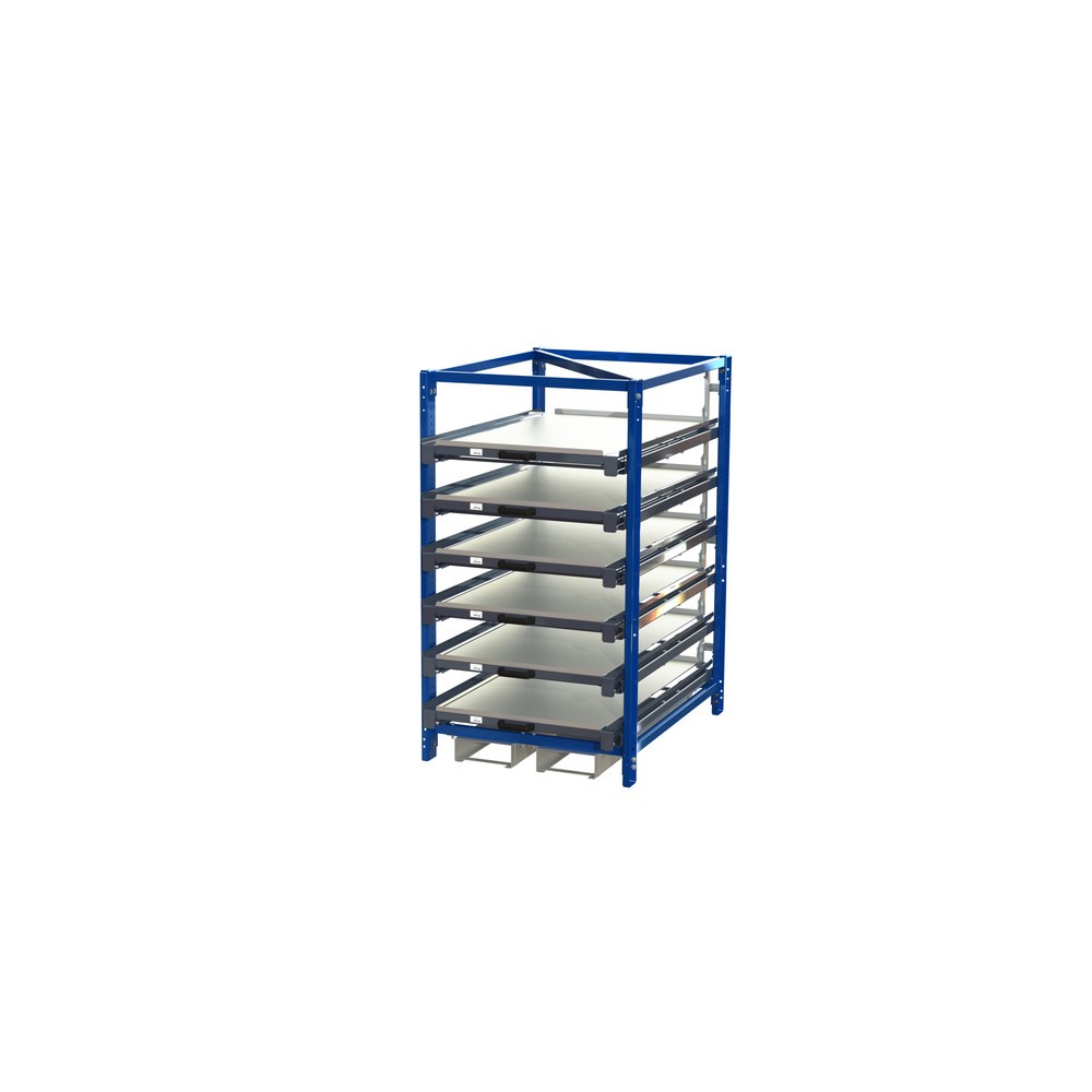 Produktabbildung Nr. 1: Compacte uittrekrek met 6 lades, vaklast 150 kg, hoogte 1.700 mm, met vorkkokers