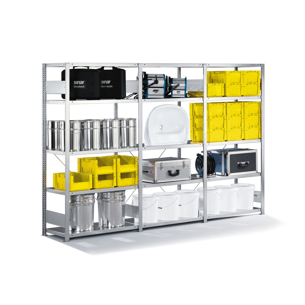 Produktabbildung Nr. 1: Complete legbordrek META met inhaaksysteem, vaklast 230 kg, verzinkt, hxbxd 2.000 x 3.000 x 300 mm