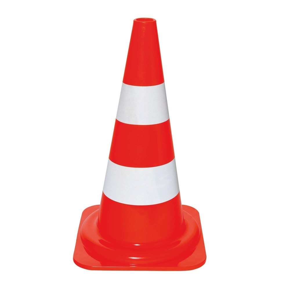 Produktabbildung Nr. 1: Cônes de signalisation MORAVIA en PVC, réfléchissants, 2 anneaux blancs, hauteur 500 mm